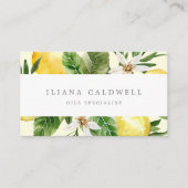 Moderner Lemon Garden | Yellow Business Card Visitenkarte (Vorderseite)