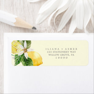 Moderner Lemon Garden   Yellow Return Address Labe