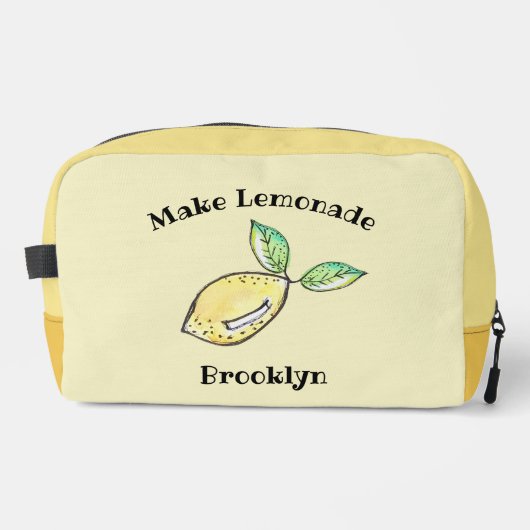 Moderner Lemon Niedlich Name Tee Sommergelb Waschbeutel (Vorderseite)