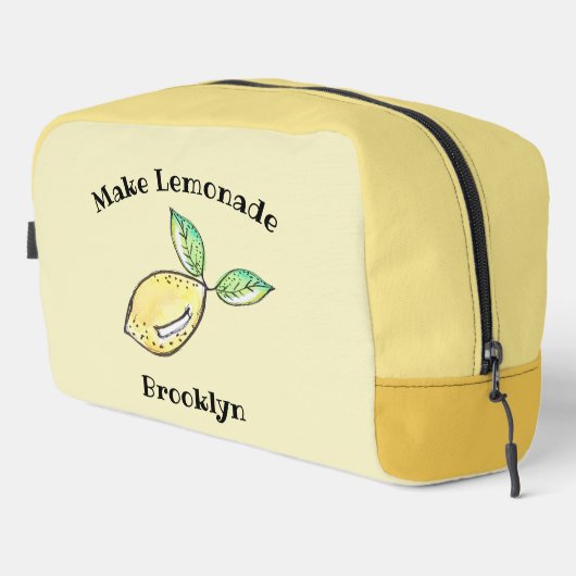 Moderner Lemon Niedlich Name Tee Sommergelb Waschbeutel (Rechte Ecke)