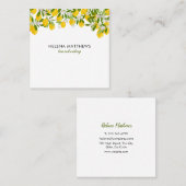 Moderner Lemons Grünplatz Quadratische Visitenkarte (Vorne/Hinten)