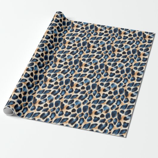 Moderner Leopard Design Wasserfarbenstil Geschenkpapier (Ungerollt)