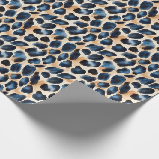 Moderner Leopard Design Wasserfarbenstil Geschenkpapier (Ecke)
