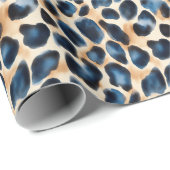 Moderner Leopard Design Wasserfarbenstil Geschenkpapier (Rolleneckpunkt)