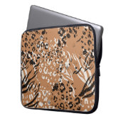 Moderner Leopard. Muster. Hintergrund. Die wilde N Laptopschutzhülle (Vorderseite Links)