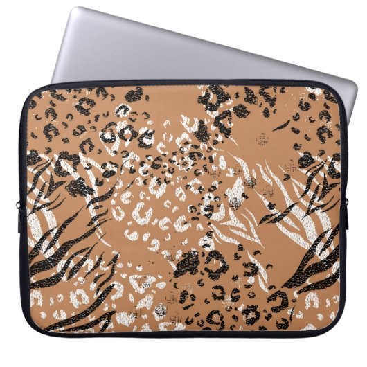 Moderner Leopard. Muster. Hintergrund. Die wilde N Laptopschutzhülle (Vorderseite)