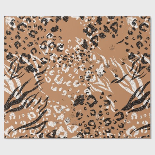 Moderner Leopard. Muster. Hintergrund. Wildnis. Geschenkpapier (Flach)