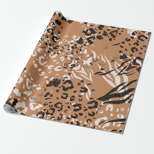 Moderner Leopard. Muster. Hintergrund. Wildnis. Geschenkpapier (Ungerollt)