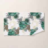 Moderner Leopard und tropischer Blätterentwurf Badhandtuch Set (Handtuch)