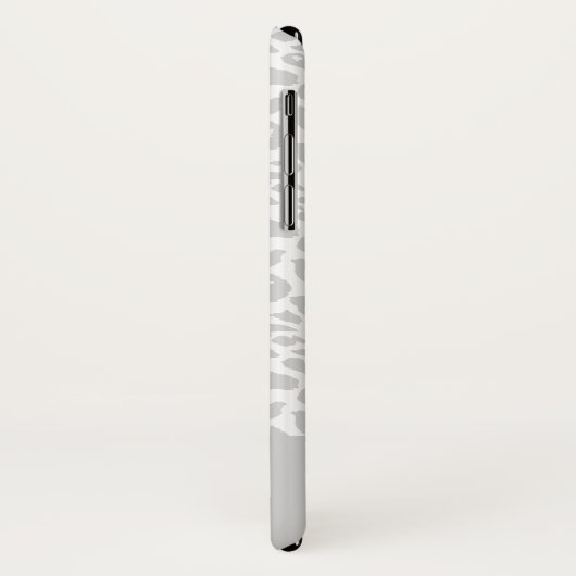 Moderner Leopardendruck in Hellgrau und Weiß Case-Mate iPhone Hülle (Hinten/Links)