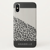 Moderner Leopardendruck in Schwarz/Weiß Case-Mate iPhone Hülle (Rückseite)