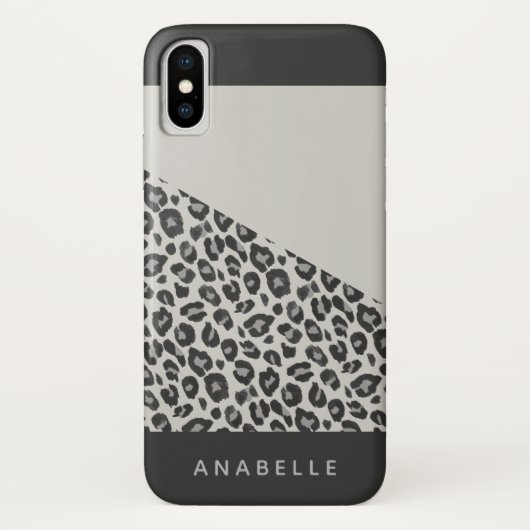 Moderner Leopardendruck in Schwarz/Weiß Case-Mate iPhone Hülle (Rückseite)