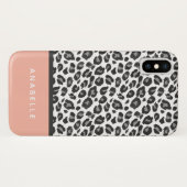 Moderner Leopardendruck in Schwarz/Weiß Case-Mate iPhone Hülle (Rückseite (Horizontal))
