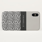 Moderner Leopardendruck in Schwarz/Weiß Case-Mate iPhone Hülle (Rückseite (Horizontal))