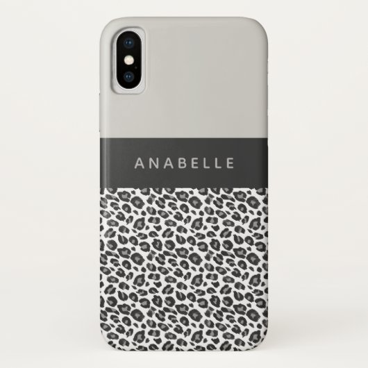 Moderner Leopardendruck in Schwarz/Weiß Case-Mate iPhone Hülle (Rückseite)