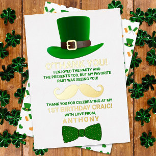 Moderner Leprechaun St. Patrick's Day Geburtstag E Folieneinladung