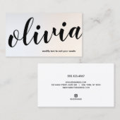 Moderner, leuchtend silberfarbener kalligrafischer visitenkarte (Vorne/Hinten)