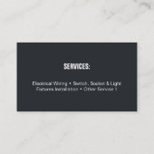 Moderner Leuchtmittel-Haus Icon Electrical Visitenkarte (Rückseite)