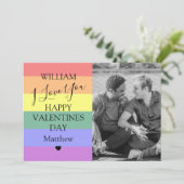 Moderner LGBT-Foto-Valentinstag Feiertagskarte (Stehend Vorderseite)