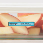 Moderner Lichtblau Foil & Black Glittery Lip Balm Etiketten (Befestigt)