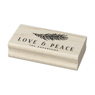 Moderner Liebe-u. Friedenskiefern-Nadel-Feiertag Gummistempel