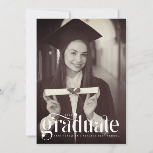 Moderner Ligature Schriftart Single Foto Abschluss Einladung