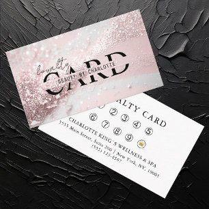 Moderner, Lightpink-Silver-Glitzer Salon, 10 - Begleitkarte