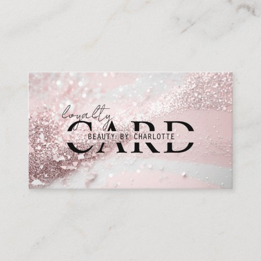 Moderner, Lightpink-Silver-Glitzer Salon, 10 - Begleitkarte (Vorderseite)