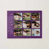 Moderner Lila 9-Fotolage-Abschluss Puzzle (Horizontal)