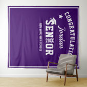 Moderner Lila Abschluss Foto Stand Hintergrund Wandteppich (Beispiel (Horizontal))