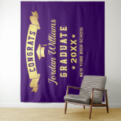 Moderner Lila Abschluss Foto Stand Hintergrund Wandteppich (Beispiel)