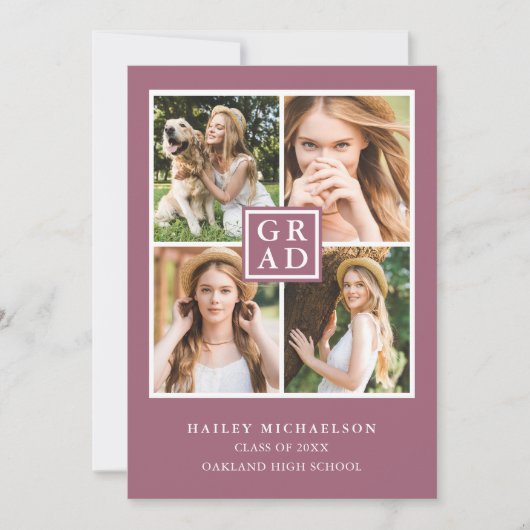 Moderner Lila Abschluss für Fotosammlungen Ankündigung (Vorderseite)