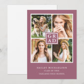 Moderner Lila Abschluss für Fotosammlungen Ankündigung (Vorne/Hinten)