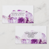 Moderner lila Amethyststein Visitenkarte (Vorne/Hinten)