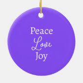 Moderner Lila Angel Heart Individuelle Name Keramik Ornament (Hinten)