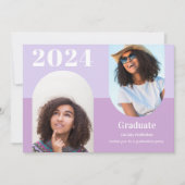 Moderner Lila Arch Foto Abschluss Einladung (Vorderseite)