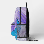 Moderner Lila & blau marmorierter Alkoholtink Bedruckter Rucksack (Rechts)