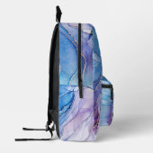 Moderner Lila & blau marmorierter Alkoholtink Bedruckter Rucksack (Links)