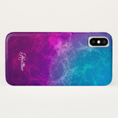 Moderner Lila-blauer polygonaler Hintergrund Case-Mate iPhone Hülle (Rückseite (Horizontal))