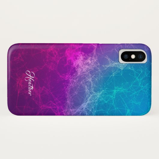 Moderner Lila-blauer polygonaler Hintergrund Case-Mate iPhone Hülle (Rückseite (Horizontal))