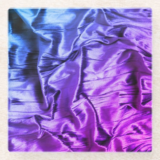 Moderner Lila, blauer Velvet-Untersetzer Glasuntersetzer (Vorderseite)