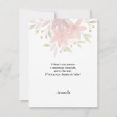 Moderner Lila Blush Boho Floral Karte (Rückseite)