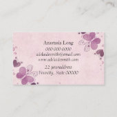 Moderner Lila Buterfly Visitenkarte (Rückseite)