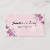 Moderner Lila Buterfly Visitenkarte (Vorderseite)