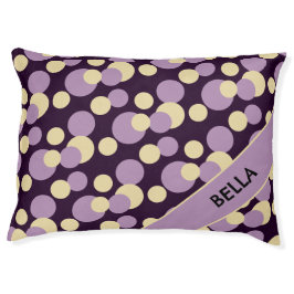 Moderner Lila Cream Dots Muster Personalisiert Dog Haustierbett