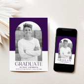 Moderner Lila Farbblock-Foto-Abschluss Ankündigung