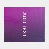 Moderner Lila Farbton Ombre & bearbeitbarer Weißte Fleecedecke (Vorderseite (Horizontal))