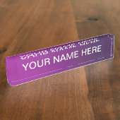 Moderner Lila Farbton Ombre & bearbeitbarer Weißte Namensplakette (Seite)