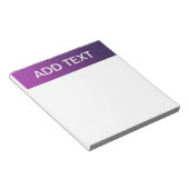 Moderner Lila Farbton Ombre & bearbeitbarer Weißte Notizblock (angewinkelt)