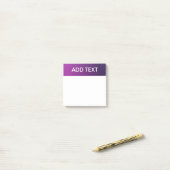 Moderner Lila Farbton Ombre & bearbeitbarer Weißte Post-it Klebezettel (Auf Schreibtisch)